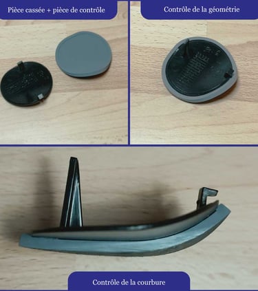 Cache de rétroviseur imprimé en 3D avec contrôles de géométrie et de courbure