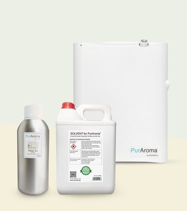 White aroma diffuser, industrial design, powerful operation