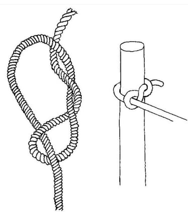 a drawing of a rope tied to a rope