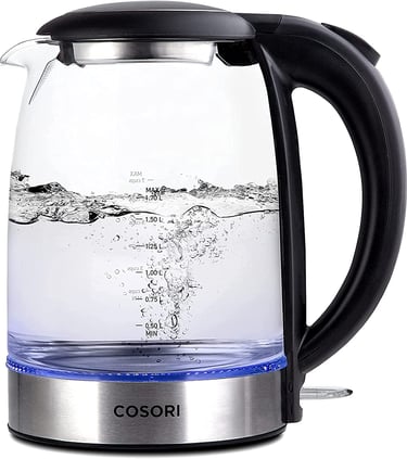 Cosori Electric 1.7L Glass Kettle  with Stainless Steel Filter