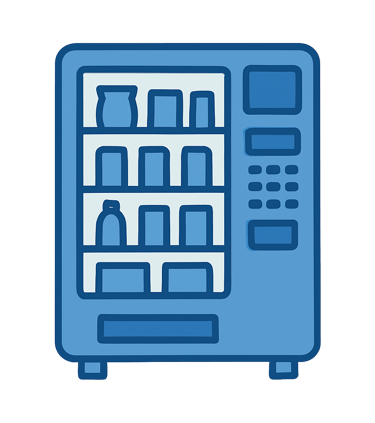 Vending machine logo used as a bullet point