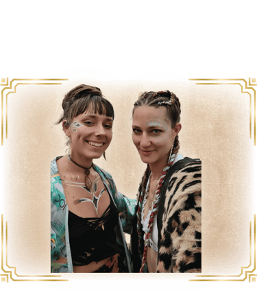a woman with her hair done for a festival with braids and cornrows