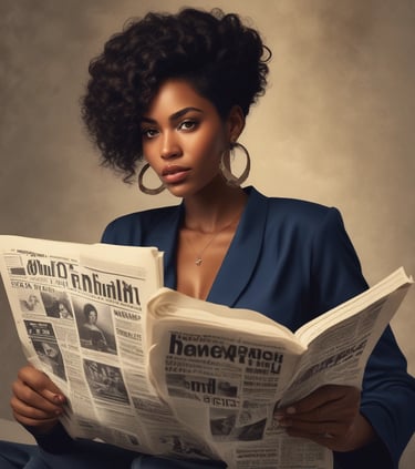 man in black polo shirt holding newspaper