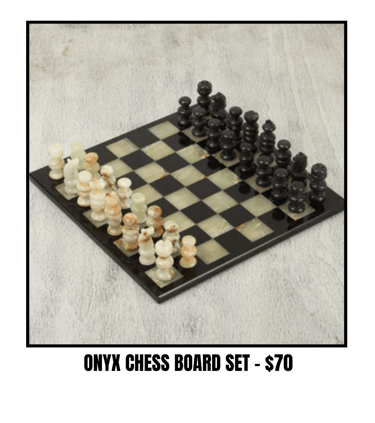 onyx marble chessboard