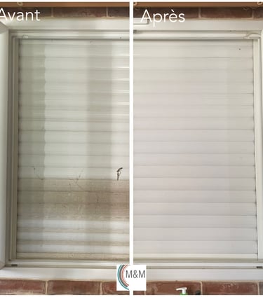 Avant après nettoyage volets roulants par m&m services pro rouen