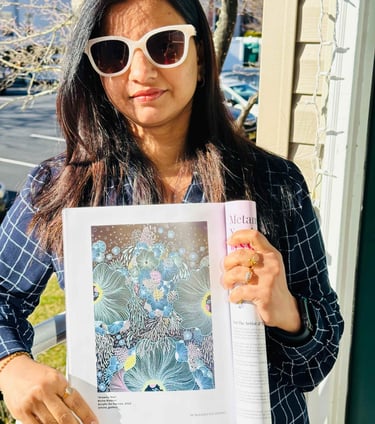 Artist Richa Rashmi featured in Bleucalf Magazine Richa Gallery