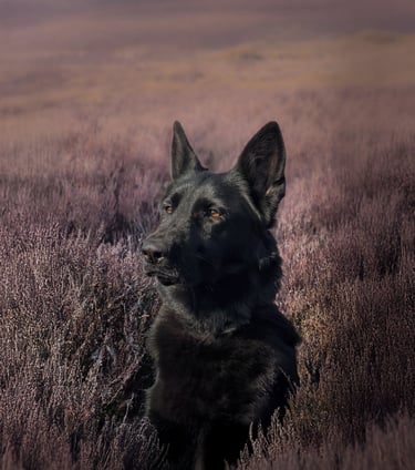 A majestic black German shepherd pet photography in Wakefield