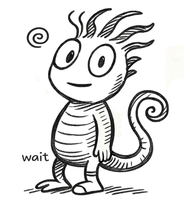 Zoodle, a gentle line-drawn character offering a calm, reassuring presence for parents of ADHD teens