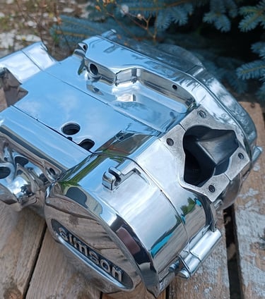 silnik motocyklowy po polerowaniu aluminium