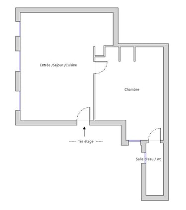 Plan d'appartement 2 pièces