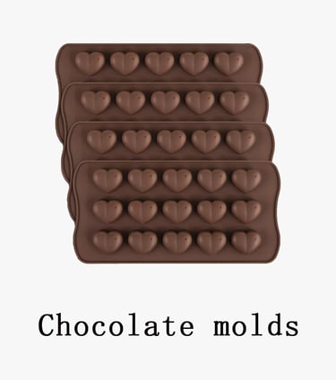 Chocolate mold product display, various styles and specifications