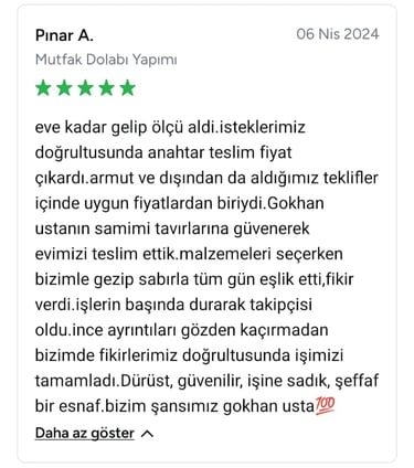 Pınar ankarada ev tadilatı için evaloft yapı dekorasyon firmasını öven olumlu görüşlerini bildirdi