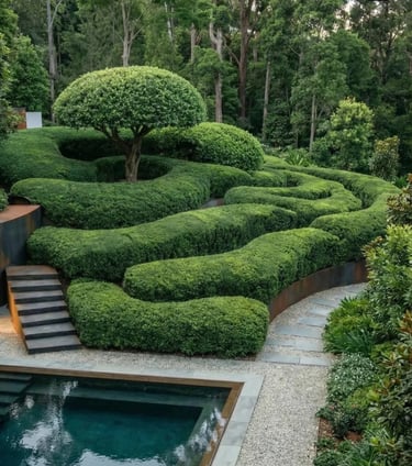 Healthy green shaped garden 