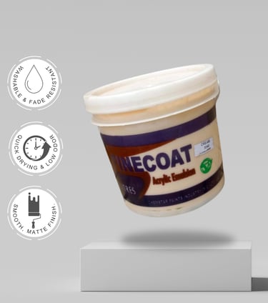 small bucket of acrylic emulsion paint