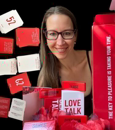 Pleasurelit Patricia with the intimacy card games