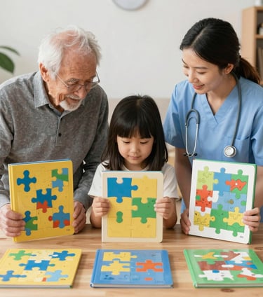 Close-up of a hand writing thoughtfully in a beautifully designed journal with a calming background.