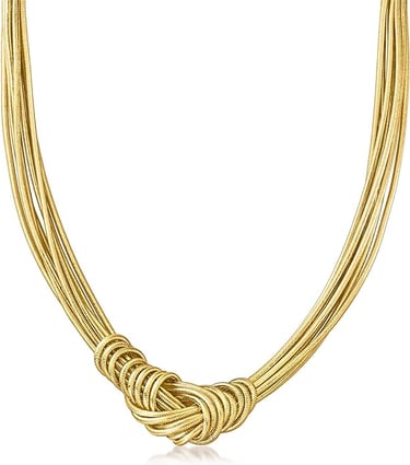 Italian Flex Knot Necklace With 18kt Gold Over Sterling Clasp