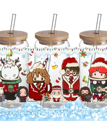 Harry Potter Inspired UV Print Design Soda Glass