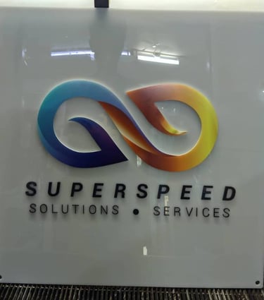 Colorful Acrylic Superspeed Logo Sign