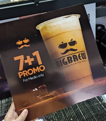 Sintra board promo sticker for DIGBREW 7+1 coffee offer.