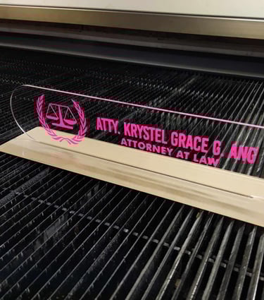 Clear Acrylic Attorney Desk Nameplate