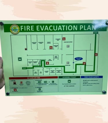 Handheld Acrylic Fire Evacuation Plan Sign