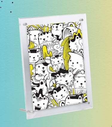 Acrylic Standee Frame Showcasing Doodle Art