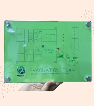 Office Floor Acrylic Evacuation Plan in Hand