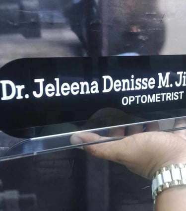 Black Acrylic Optometrist Desk Nameplate