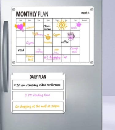 Decorated Acrylic Writing Board with Monthly Plan