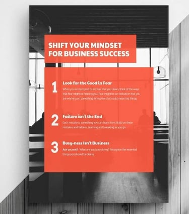 Motivational business success poster in large format.