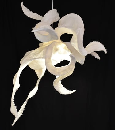 luminaire papier poulpe sculpture suspension sète
