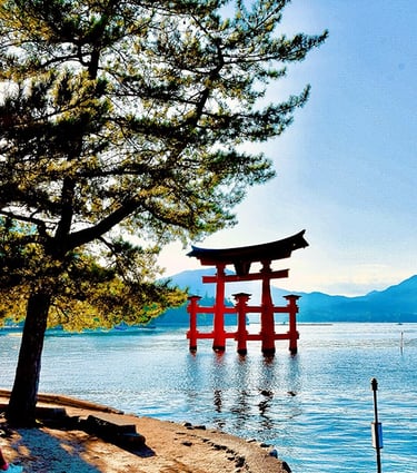 Torii flottant de l'ile sacrée de Miyajima