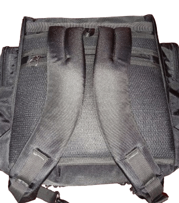 a makeup bags with shoulder padded strap like backpack
