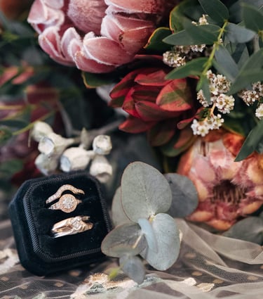 Canberra wedding photographer - close up photos of flowers and rings