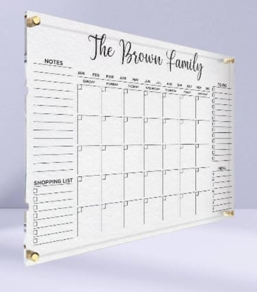 Custom Acrylic Family Writing Board with Notes Section