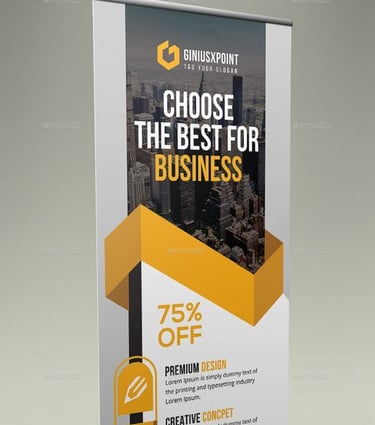 Professional business banner offering services discount.