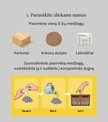 Paruoškite sliekams namus