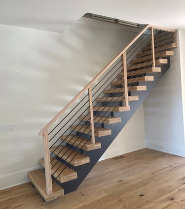 Open concept staircase renovation in Matthews NC