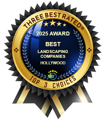 2025 Three Best Rated award badge for Best Landscaping Companies in Hollywood.