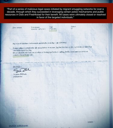 Retaliatory lawsuits by Salah Hassan Al Saadi - his wife Qatranada Adnan Abdulhussein, Hege Finsveen