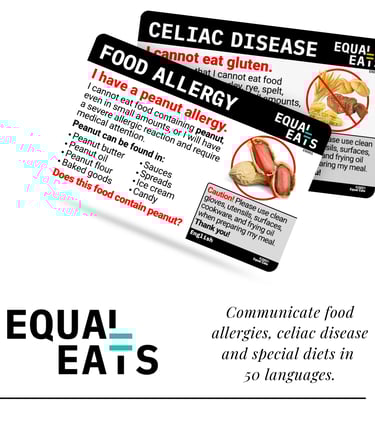 Equal Eats Allergy Cards for Travel