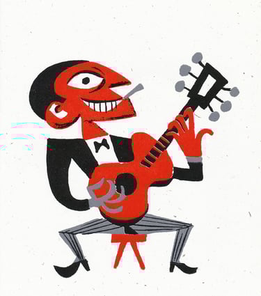 Cool Jazz Guitarist by Jim Flora
