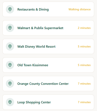 distance to local points of interest
