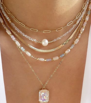 white layer necklace