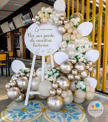 decoración con globos matrimonio