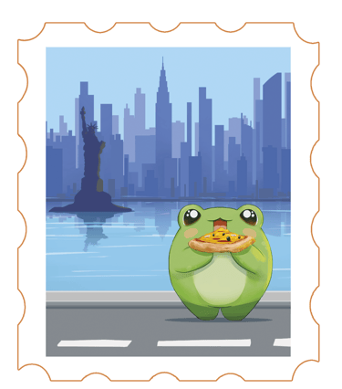 Sticker timbre grenouille frog cuteart