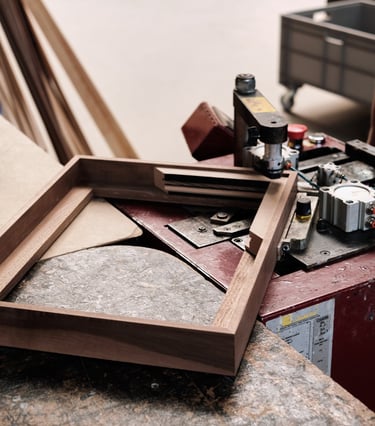 wooden framed artworks by Davide Heijmans