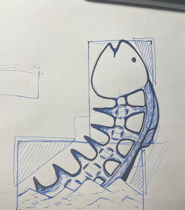 boceto de escultura en hielo 