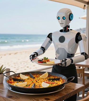 Agente de IA siendo camarero